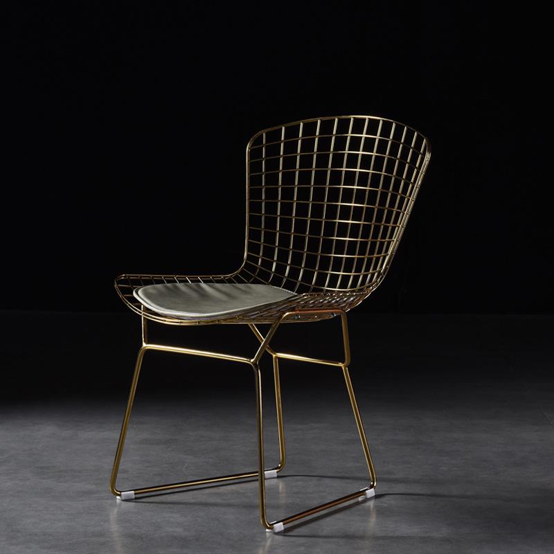 Nordic Net Red Chair Backrest Simple Makeup Computer Desk Chair Hollow Barbed Wire Ins Iron Art Home Dining Chair