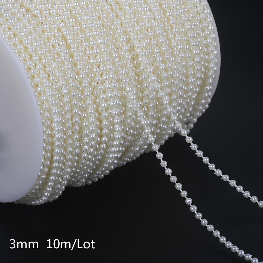 3-10mm ABS Pearl Beads Chain Garland Wedding Party Decoration DIY Craft Scrapbook Garment Decoration