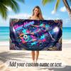 Soccer Theme Beach Towel Personalized Custom Name & Text Soft Quick Dry Beach Towel for Swimming Travel