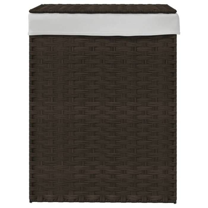 VidaXL Panier à linge avec couvercle marron foncé résine tressée 372030