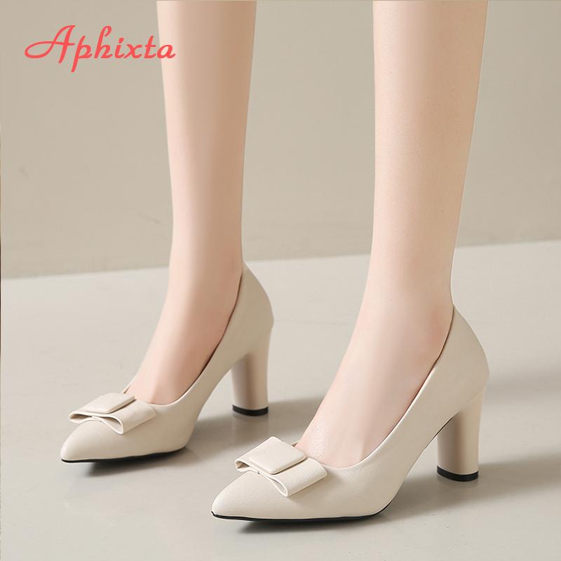 Fashion Aphixta Big Size 45 Classic Party Pumps Women High Chunky Heels Pumps Elegant Women High Heels Zapatos Mujer 2024 Tendencia