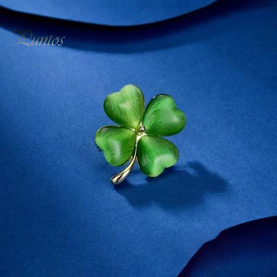 Брошь в виде клевера, украшение для воротника официальной одежды, брошь с растением, ювелирные изделия для одежды, гладкая реалистичная форма листа, антикоррозийная легкая булавка для одежды