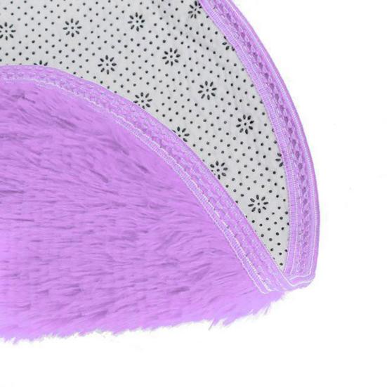 40cm Round Bathroom Bedroom Coral Fleece Soft Non-slip Floor Mat Rug Home Decor