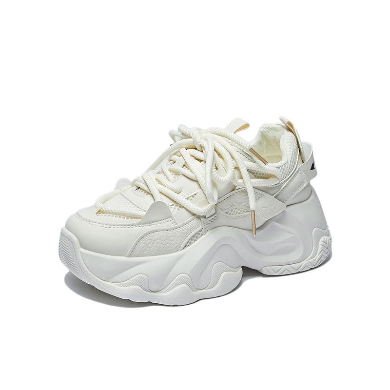 Обувь для папы, женские новые осенние универсальные кроссовки на платформе Muffin, высокие, маленькие повседневные кроссовки для бега