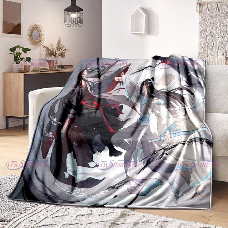 Comics Cartoon Mo Dao Zu Shi Wei Wuxian Flannel Blanket Sofa Girl Warm Home Lan Wangji Blanket Gift Customize Woman Bedding