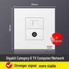 Сетевой кабель Gigabit категории 6 типа 86 с розеткой скрытой установки и 5-гнездовой панелью питания
