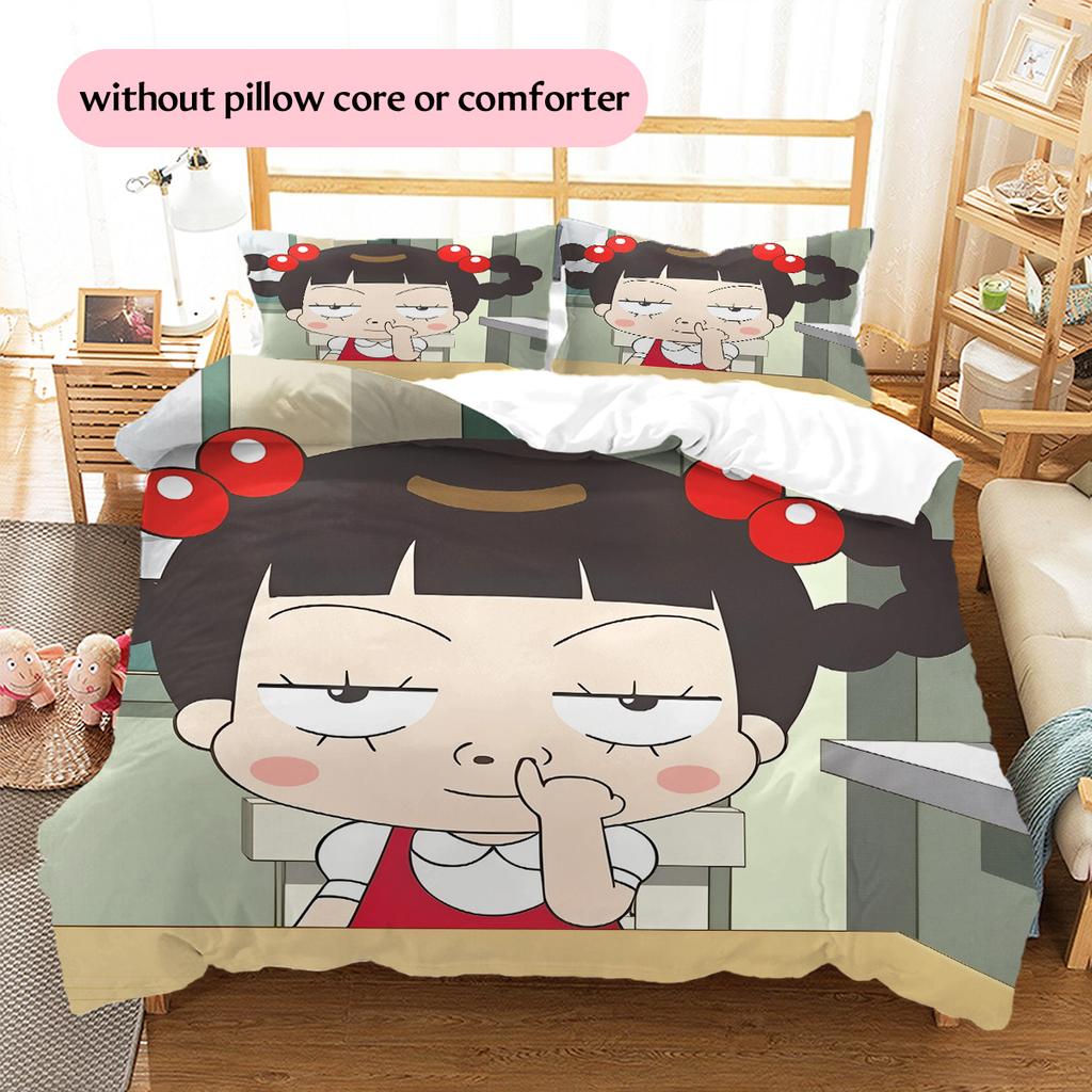 Little Plum Pattern Bedding Quilt Set Home Decoration Gift (1 * duvet cover + 2 * pillowcase without core)