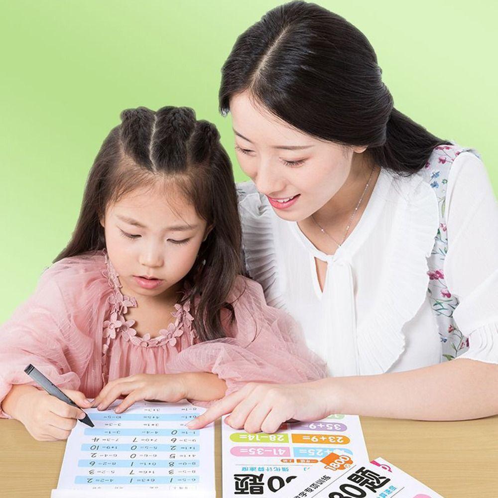 Рукописная рабочая тетрадь по математике, арифметические упражнения для первого, второго и третьего класса