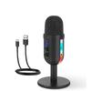 RGB игровой микрофон для ПК компьютерная запись USB конденсаторный микрофон подкастеры YouTu инфлюенсеры геймеры студийный микрофон