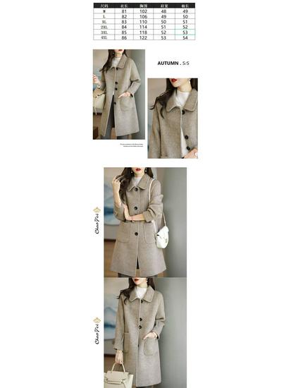 Женское шерстяное пальто с лацканами большого размера - Зима 2025: Идеальная средняя длина