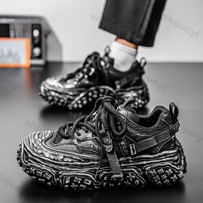 Men's Casual Sneakers 2025 New High Quality Platform Thick Soled Height Increasing Breathable Running Shoes Zapatos Para Hombres