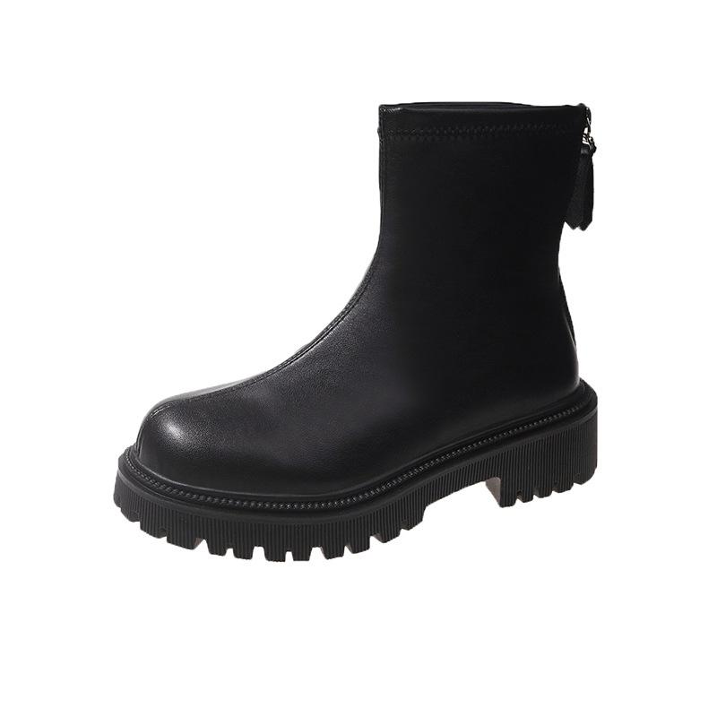 Узкие ботильоны на толстом каблуке, маленькие ботинки Мартина, женские весна и осень 2025, новые универсальные короткие ботинки на толстой подошве в британском стиле, детские