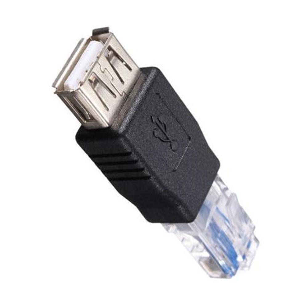 4 шт. Разъем RJ45 папа - USB AF A мама Адаптер Розетка Сеть LAN Ethernet Роутер Штекер