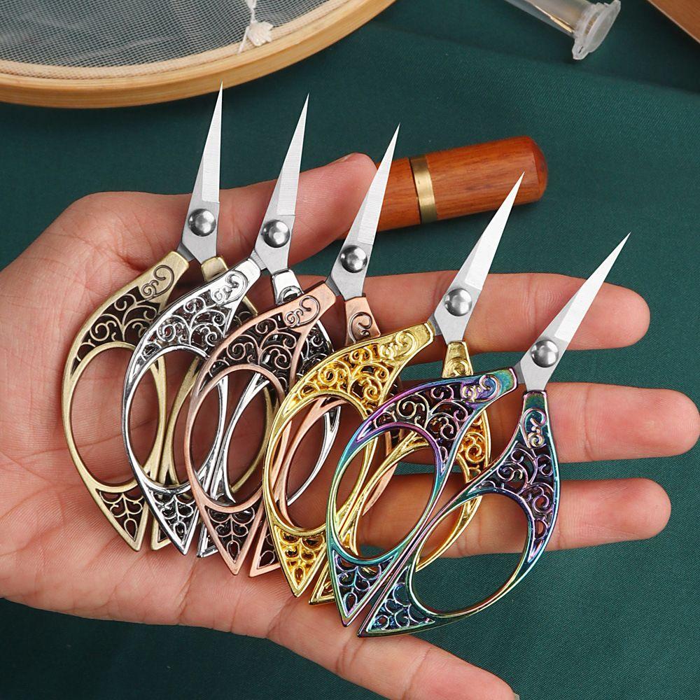 Pointed Tip Sewing Scissors Stainless Steel Small Hand Scissors Antique Thread Trimmer  Embroidery