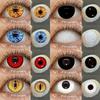 1 пара цветных контактных линз для Хэллоуина, цветные линзы для косплея в стиле аниме, черные линзы, белые контактные линзы, косметический макияж для глаз