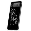 Cartoon Stickman Matchman Cover Phone Case For Samsung Galaxy Z Flip 7 6 5 4 3 5G Flip7 Flip6 Flip5 Flip4 Flip3 Black Fundas She