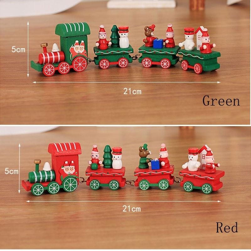 Прекрасное рождественское украшение для дома, маленький поезд, декор в виде деревянного поезда, рождественские украшения, новогодние принадлежности