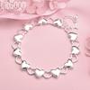 925 Sterling Silver Heart Bracelet Fashion Wedding Jewelry