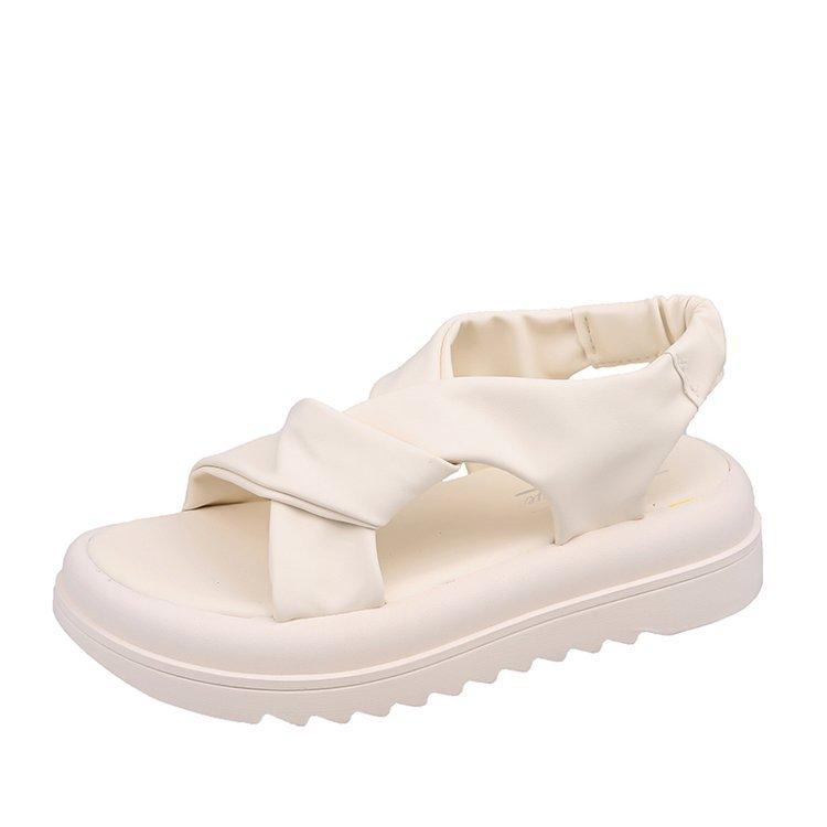 Сандалии римские женские на толстой подошве, лето 2025, новые пляжные, на плоской подошве, спортивные, повседневные, модные, классные тапочки