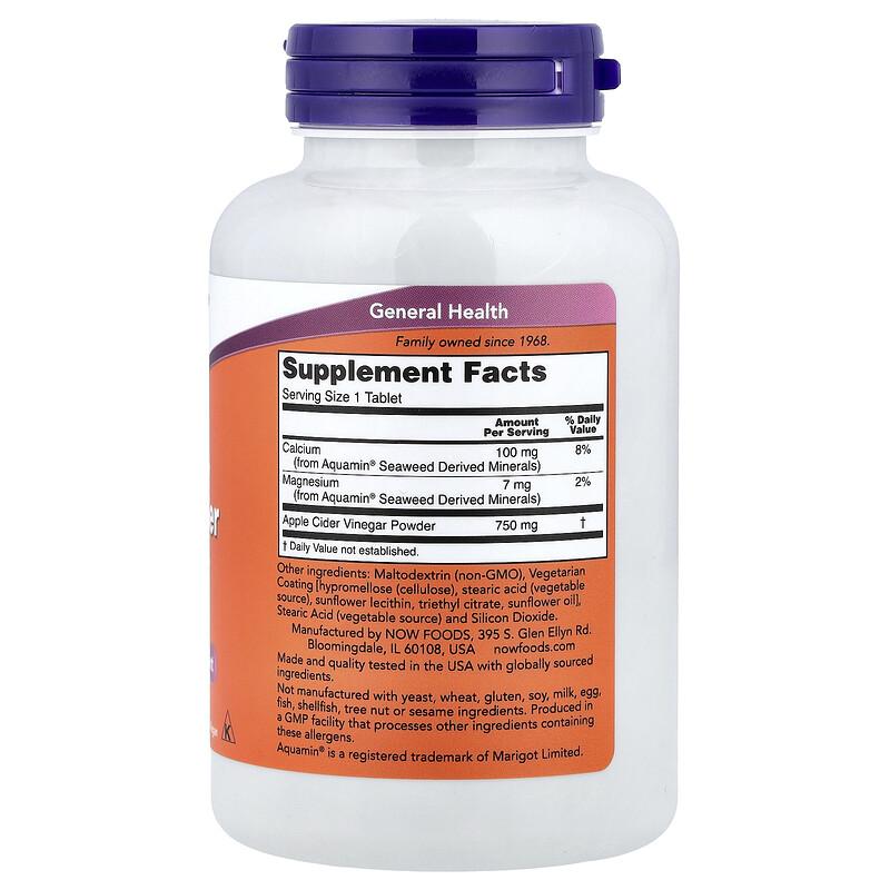 Apple Cider Vinegar, 750 mg, 180 Tablets