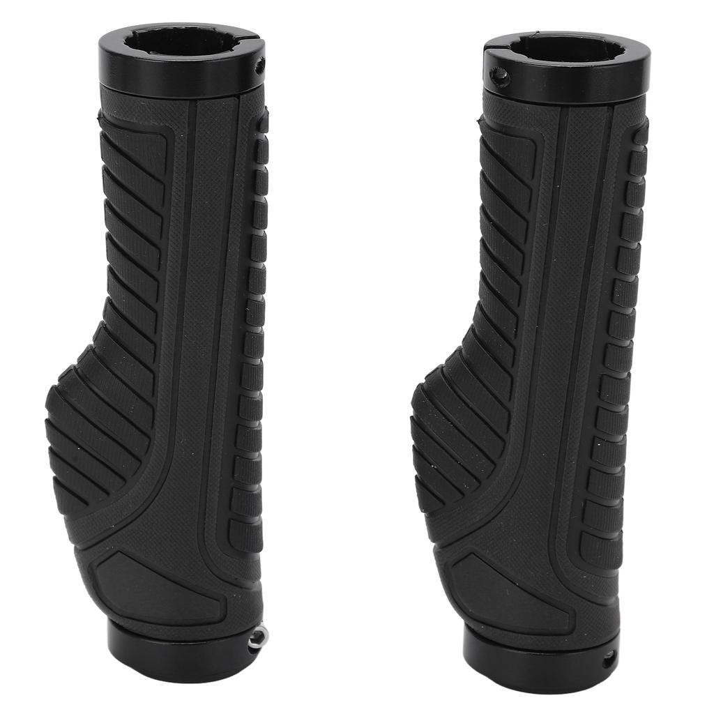 1 Pair Anti Slip Bike Handle Grip Rubber Bicycle Handlebar Grips Cover for Road Mountain BikesBlack