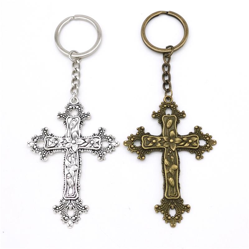 Большой крест кулон брелок цветочный филигранный крест винтажный готический крест брелок рождественские подарки