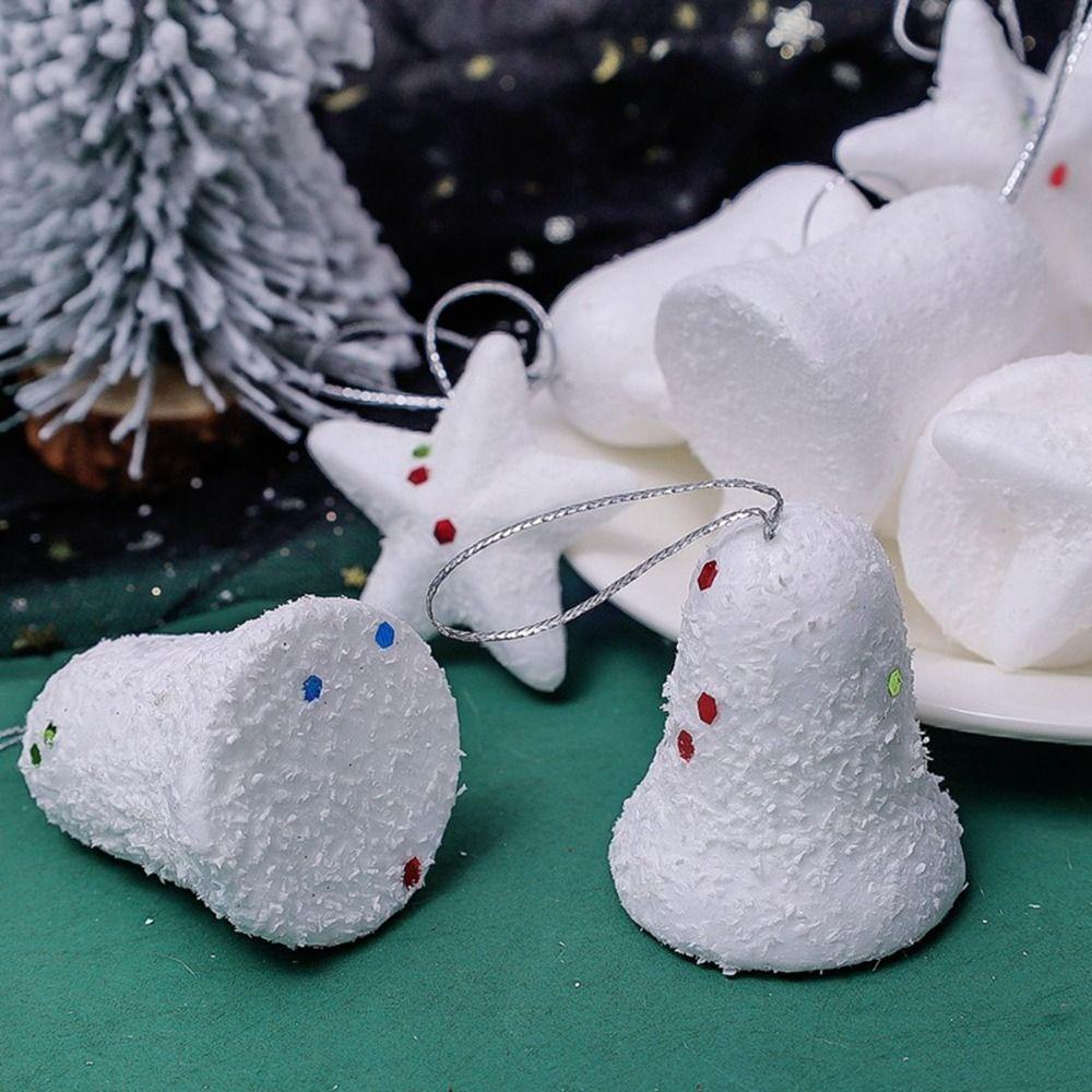 6Pcs/set Plastic Xmas Star Hanging Ornaments Cute Christmas Balls Pendants  Party Supplies