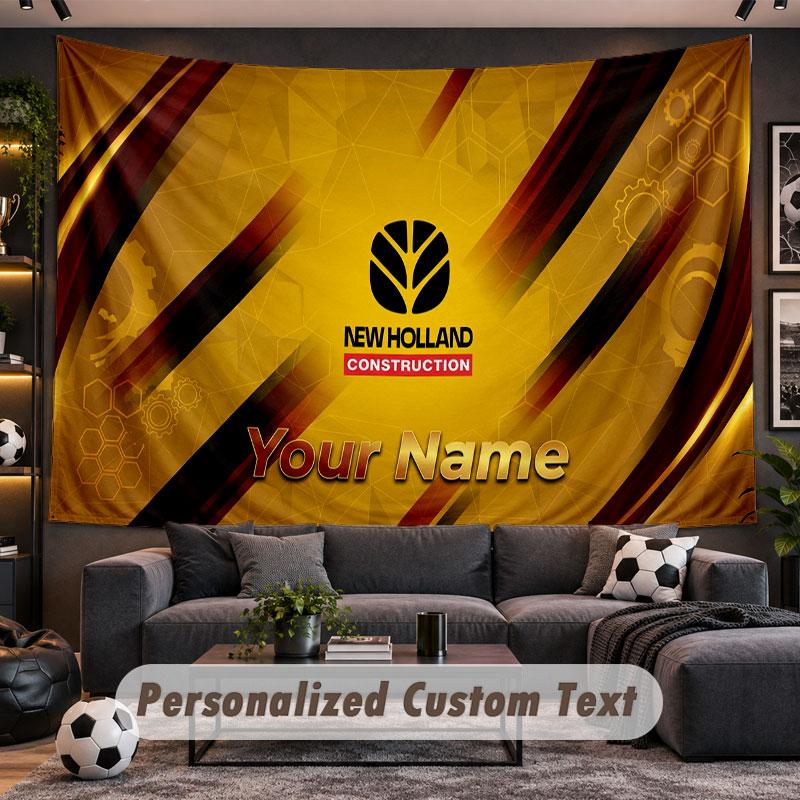 Wall Hanging Tapestry Custom NameNew Holland Pattern Personalized Printed Fabric Wall Decor