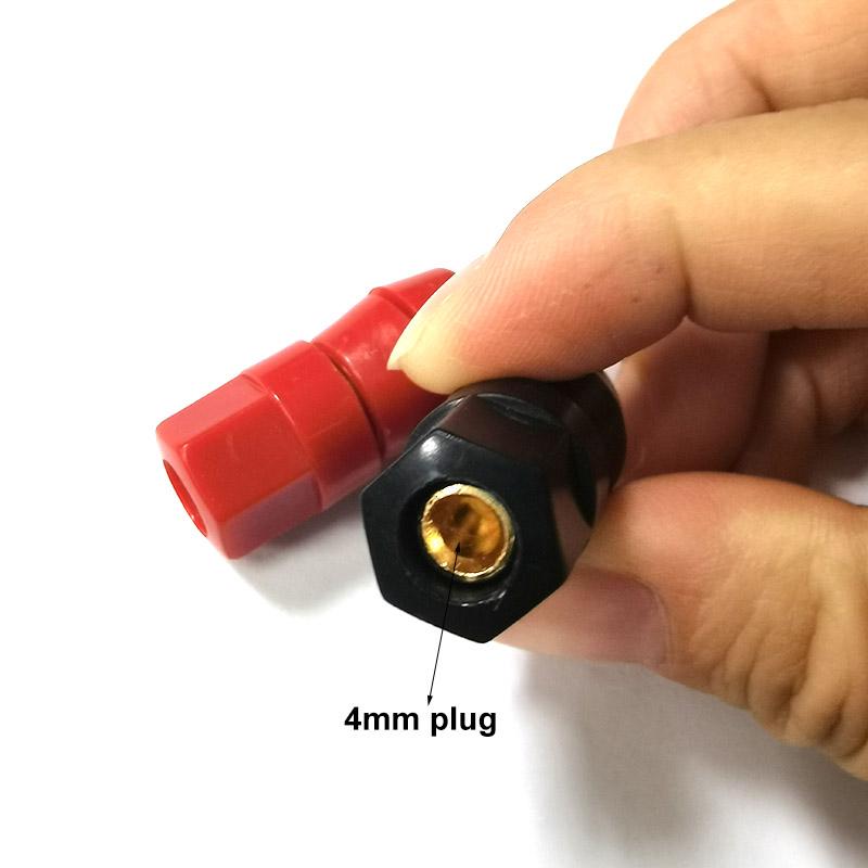 1pair 4mm Banana Plug Jack Adapter Connector Single Cable Socket Red Black Terminals Amplifier Terminal Binding Post Speaker