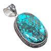 Tibetan Turquoise Gemstone Handmade 925 Sterling Silver Jewelry Pendant 2.17" AH-811
