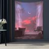 Sunset Window Scenery Tapestry Wall Hanging Bohemian Modern Landscape Art Dormitory Living Room Home Decor