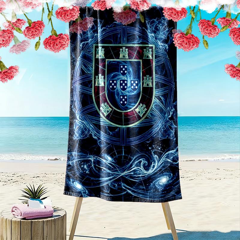 Portuguese Heritage Emblem beach towel Outdoor camping Portable for travel Outdoor pool towel Absorbent bath towel swim beach towel