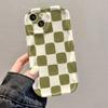 Модный чехол для телефона с принтом в розово-зеленую клетку и волнами Для iPhone 11 12 13 14 15 16 17 Pro Max XS Max XR X 16E 17Air Мягкая задняя крышка