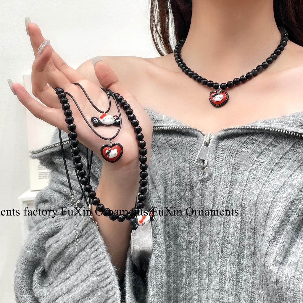 Серия «Дофамин»: Веселое и красочное ожерелье в виде кошечки на ключицу для женщин