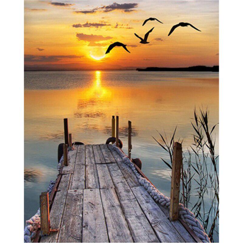 DIY живописная 5D алмазная живопись полная круглая мозаика осенний пейзаж Алмазная вышивка наборы крестиков настенное искусство домашний декор