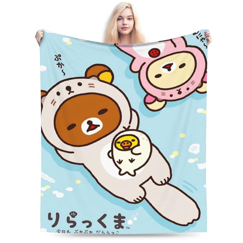 Rilakkuma Korilakkumas Blanket Quality Super Soft Throw Blanket Winter Boy Girl Couch Bed Aesthetic Bedspread