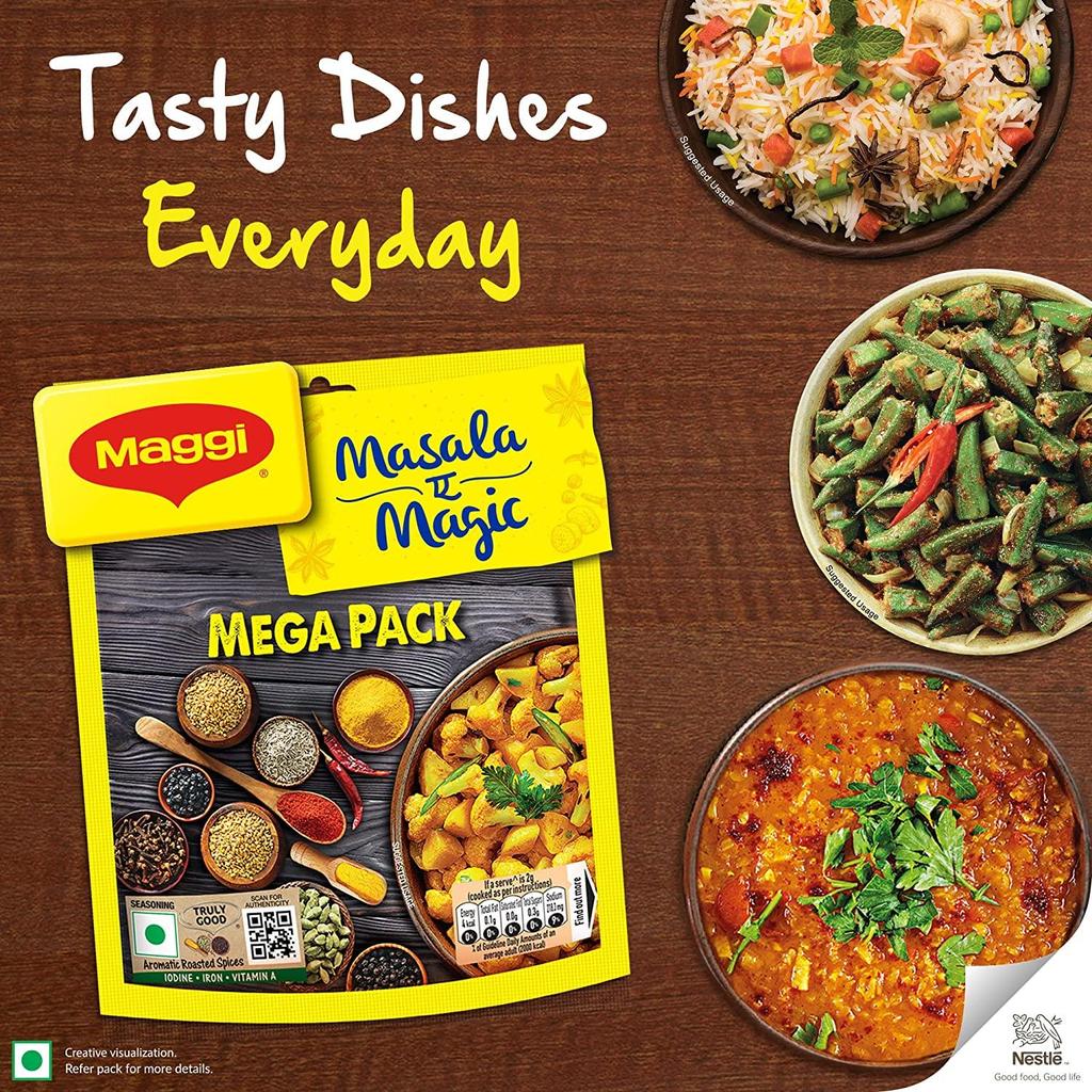 Магги Масала-Э-Мэджик, (20 пакетиков) All In One Masala для сухих овощей, Paneer, Dal & More Pouch, 120 г