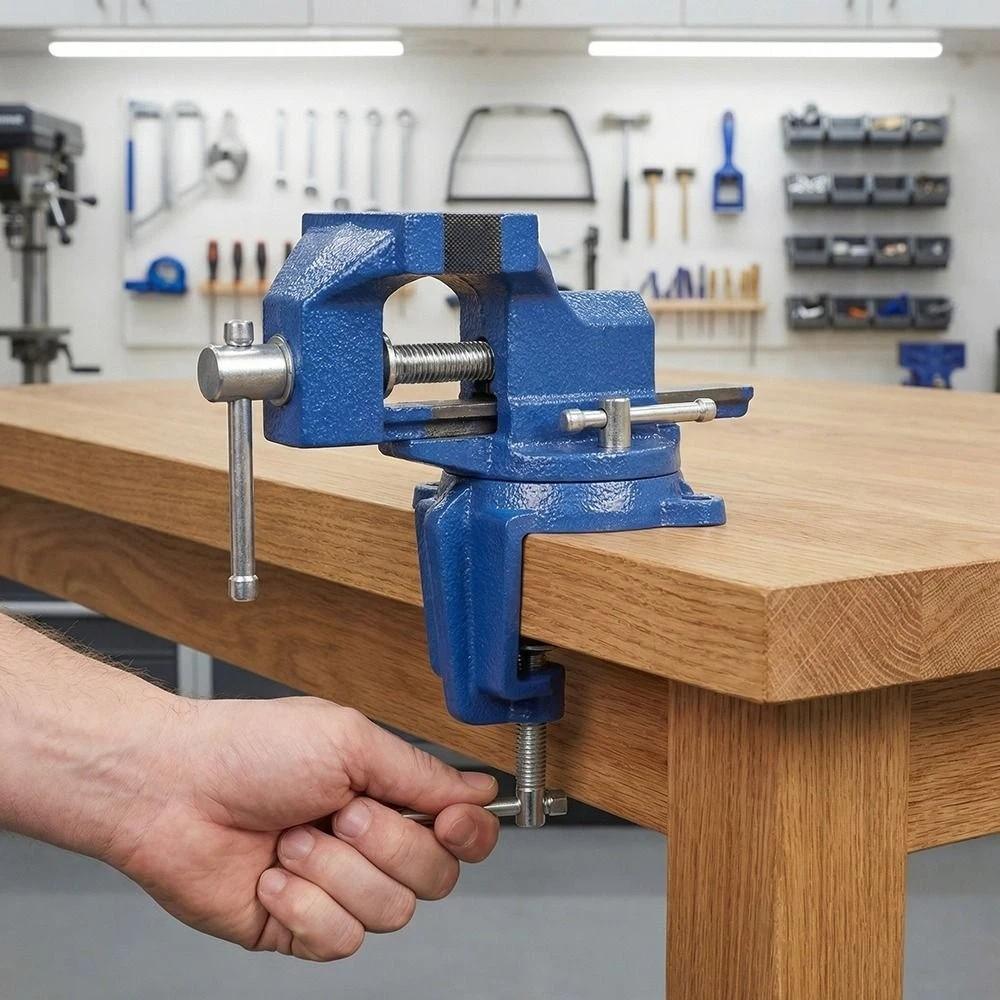 Non-Slip Jaw Portable Small Vice Cast Steel Compact Clamp Making Table Clamp Woodworking