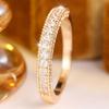 Luxury Double Row Zircon Ring 2 Colors Available Beaded Edge Band Women Daily
