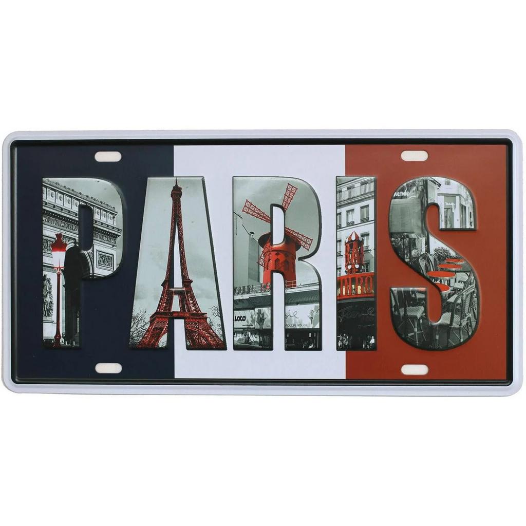Vintage License Plates Decoration Signs Vintage Dubai Munich Madrid Moscow City Tags Metal Automotive Signs For Car Front