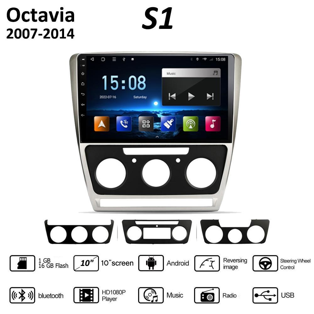 Беспроводная автомобильная магнитола на базе Android Carplay для Skoda Octavia 2007-2014, автомобильный мультимедийный видеоплеер, навигация, GPS, WIFI, Android 2 Din 2 + 32 ГБ