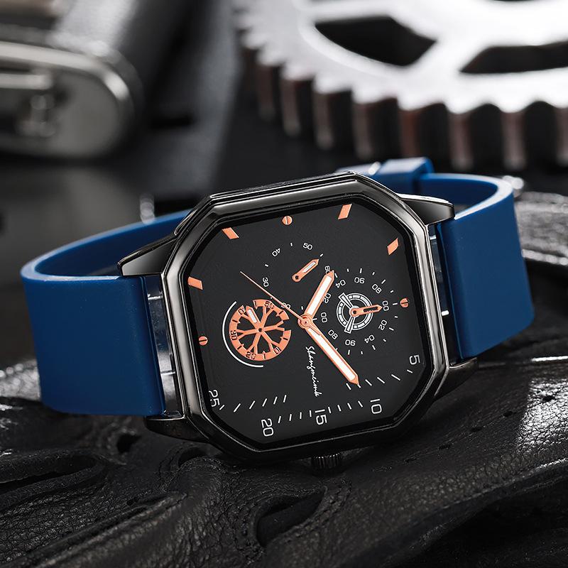 New Design Silicone Strap Men's Quartz Watches Fashion Students Wristwatches Best Gifts Clock for Husband,Family,Friend