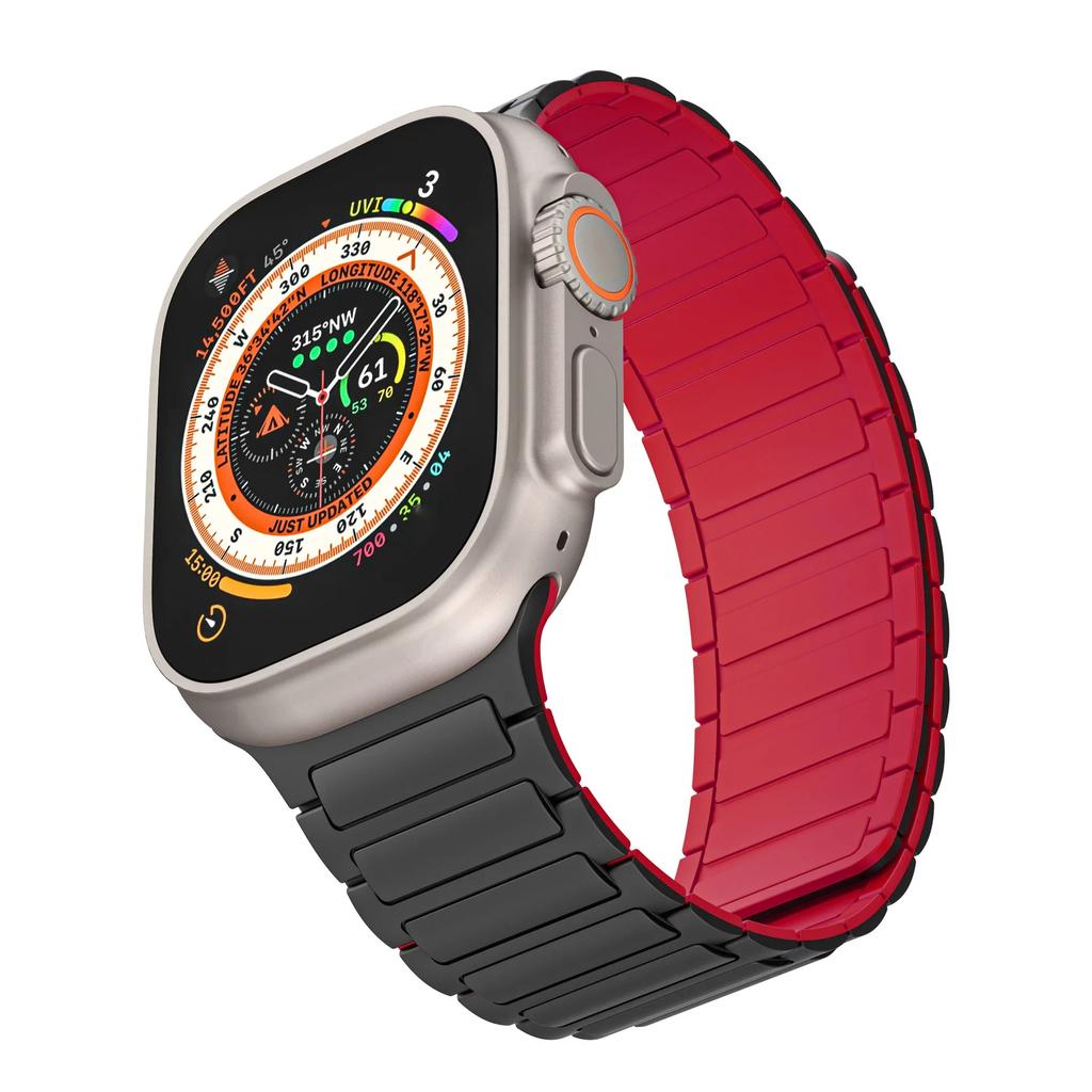 Magnetic Sports Band for Apple Watch Ultra 2 49mm 45mm 44mm 42mm 38 40 41mm Silicone Strap for IWatch Series Ultra 2 9 8 7 6 5 4