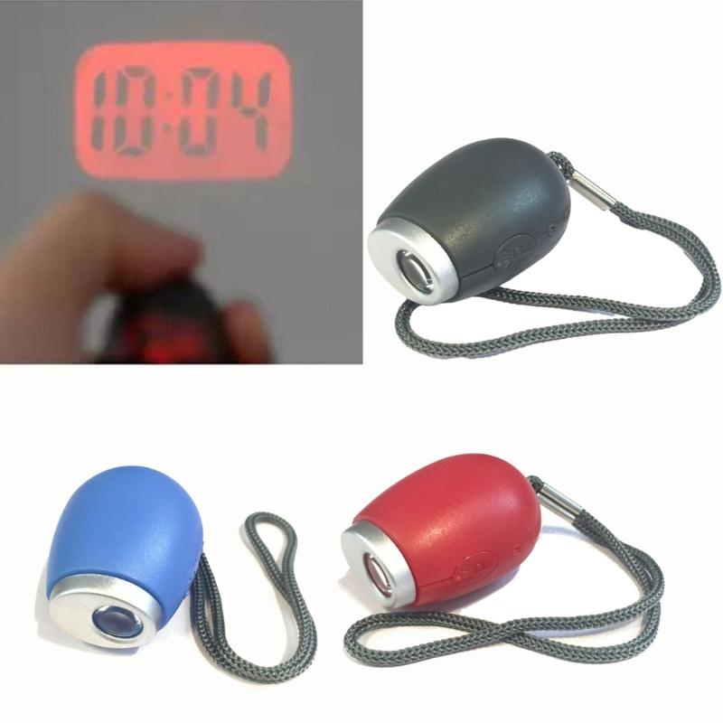Карманный брелок-проектор LED часы Брелок Многофункциональный Мини-фонарик Аксессуар для брелока для улицы