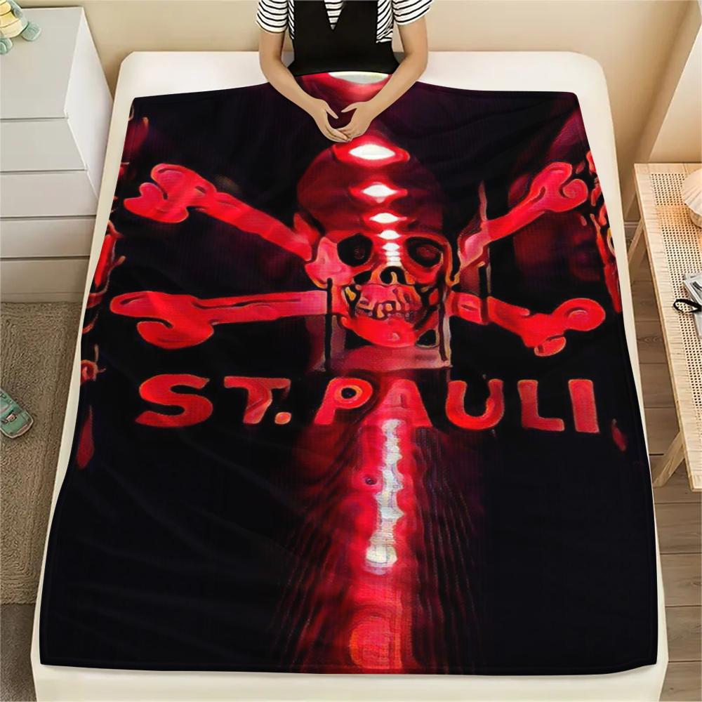 1PC ST pauli Print Flannel Blanket, High quality Comfortable for All Seasons, Home Decor, Warmth and Comfort, Perfect for Christmas Gifts183
