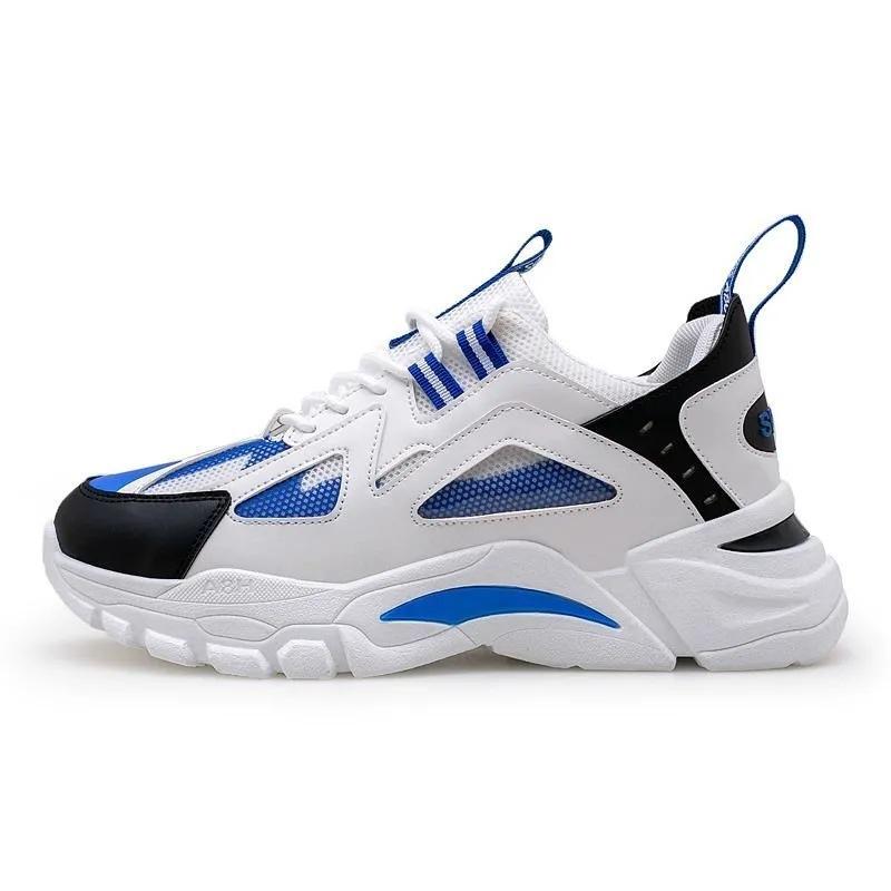 Мужская повседневная спортивная обувь 2025 Новые мужские кроссовки для бега на платформе с дышащим верхом, модная кожаная строчка, мужская обувь телесного цвета, массивная обувь