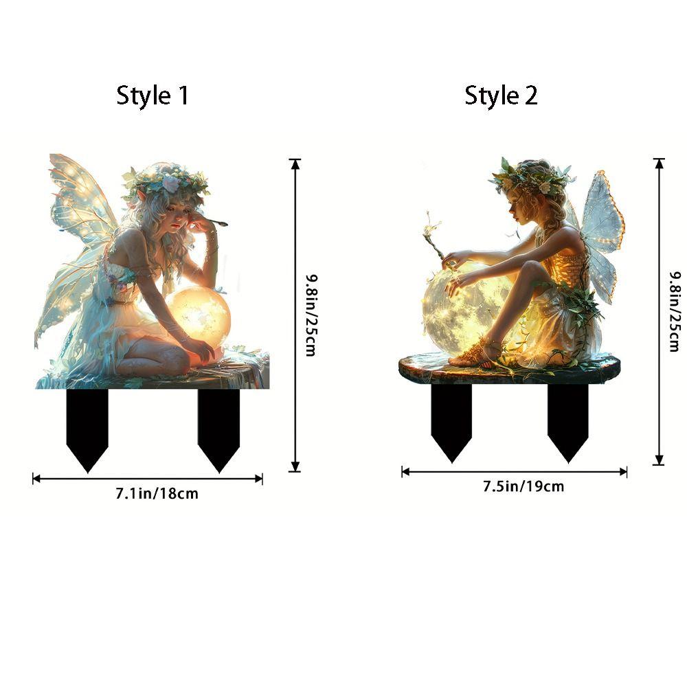Catching Light Ball Design Fairy Mini Figurine Acrylic Garden Stake  Courtyard