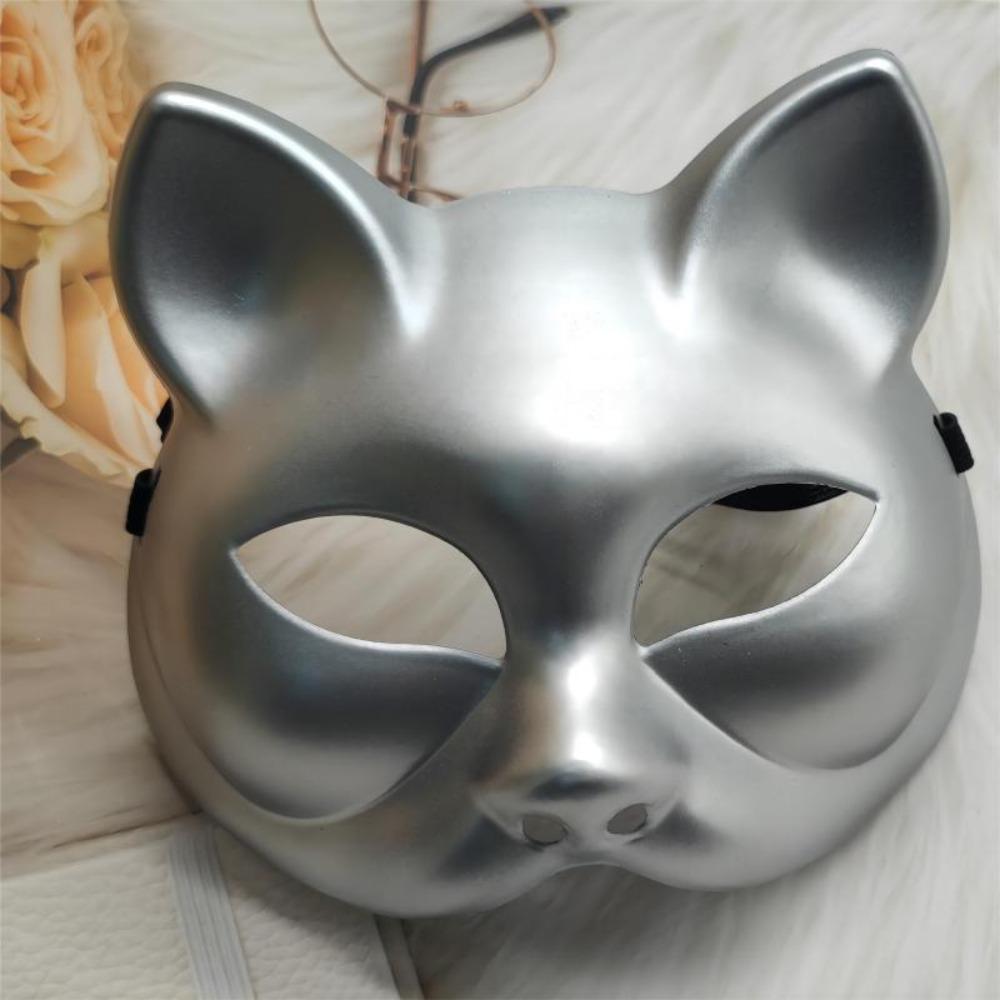 Plastic Cat Half Face Mask Costume Props Halloween Mask Funny Cosplay Mask Party Supplies