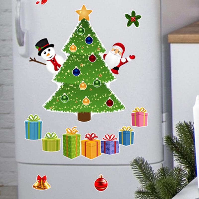 Рождественские магниты на холодильник, наклейка, украшение на рождественскую елку, магнитные наклейки, рождественские магниты для металлической двери холодильника