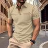 Летняя мужская футболка-поло с коротким рукавом Стильная мужская футболка с воротником Топ-поло с пятью полосками Мужская футболка